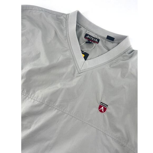 Antigua Golf Jacket Mens Small Gray Pullover Long Sleeve Pockets Sportswear New - Picture 11 of 11